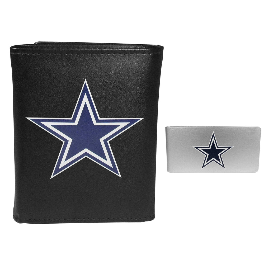 Dallas Cowboys Leather Tri-fold Wallet & Money Clip - Dallas Cowboys - Flyclothing LLC