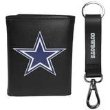 Dallas Cowboys Leather Tri-fold Wallet & Strap Key Chain - Dallas Cowboys - Flyclothing LLC