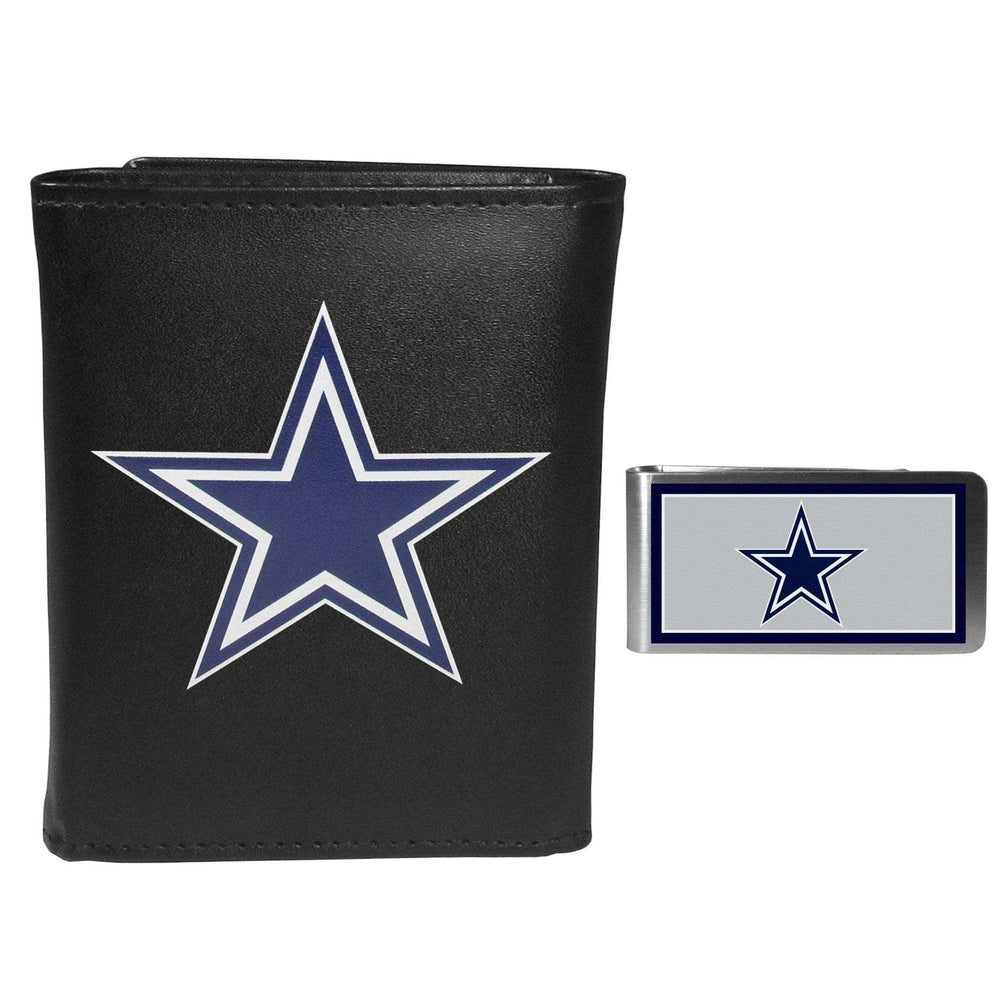 Dallas Cowboys Leather Tri-fold Wallet & Color Money Clip - Dallas Cowboys - Flyclothing LLC