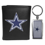 Dallas Cowboys Leather Tri-fold Wallet & Multitool Key Chain, Black - Dallas Cowboys - Flyclothing LLC