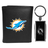 Miami Dolphins Leather Tri-fold Wallet & Multitool Key Chain - Miami Dolphins - Flyclothing LLC