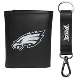 Philadelphia Eagles Leather Tri-fold Wallet & Strap Key Chain - Philadelphia Eagles - Flyclothing LLC