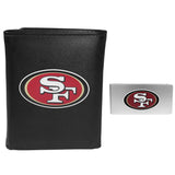 San Francisco 49ers Leather Tri-fold Wallet & Money Clip - San Francisco 49ers - Flyclothing LLC