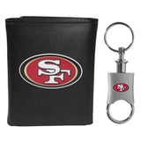 San Francisco 49ers Leather Tri-fold Wallet & Valet Key Chain - San Francisco 49ers - Flyclothing LLC