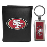 San Francisco 49ers Leather Tri-fold Wallet & Multitool Key Chain, Black - San Francisco 49ers - Flyclothing LLC