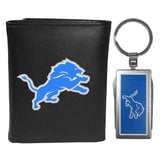 Detroit Lions Leather Tri-fold Wallet & Multitool Key Chain, Black - Detroit Lions - Flyclothing LLC