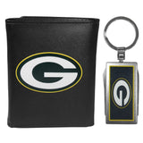 Green Bay Packers Leather Tri-fold Wallet & Multitool Key Chain, Black - Green Bay Packers - Flyclothing LLC