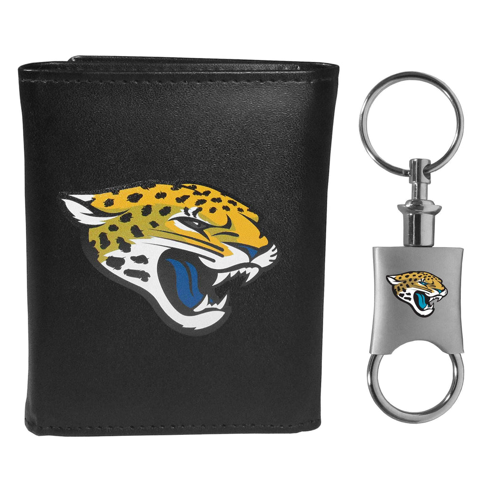 Jacksonville Jaguars Leather Tri-fold Wallet & Valet Key Chain - Jacksonville Jaguars - Flyclothing LLC