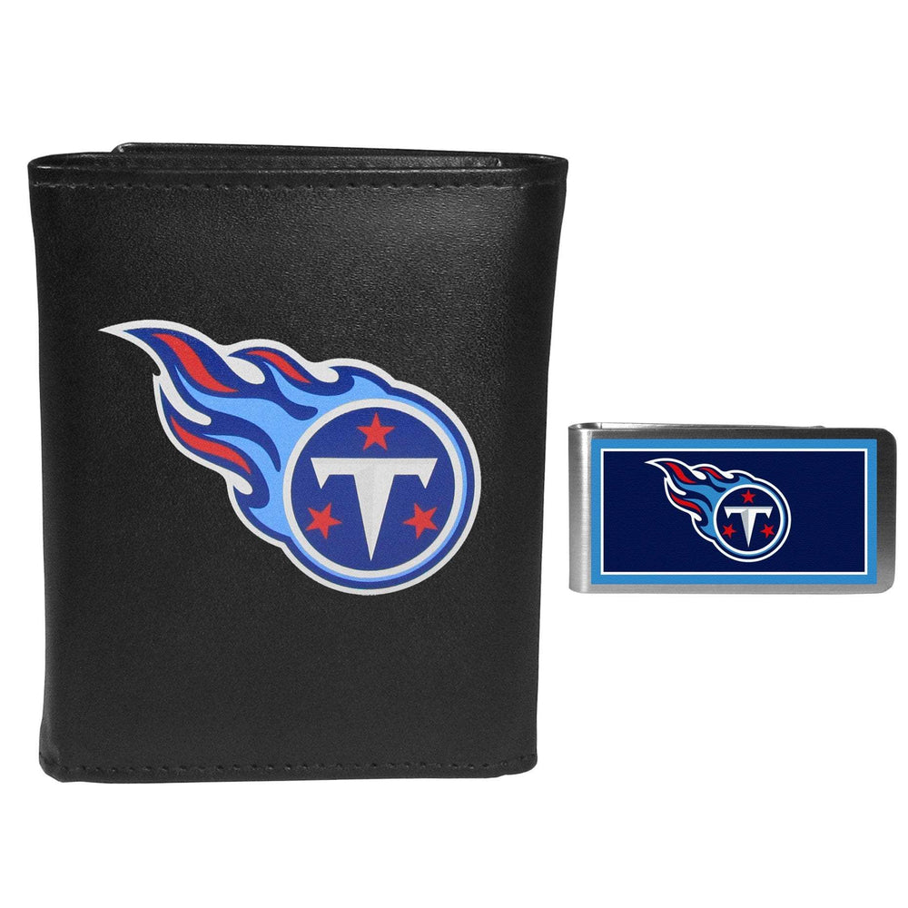 Tennessee Titans Leather Tri-fold Wallet & Color Money Clip - Tennessee Titans - Flyclothing LLC