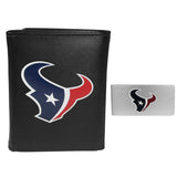 Houston Texans Leather Tri-fold Wallet & Money Clip - Houston Texans - Flyclothing LLC