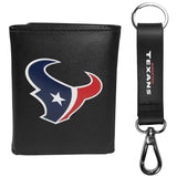 Houston Texans Leather Tri-fold Wallet & Strap Key Chain - Houston Texans - Flyclothing LLC