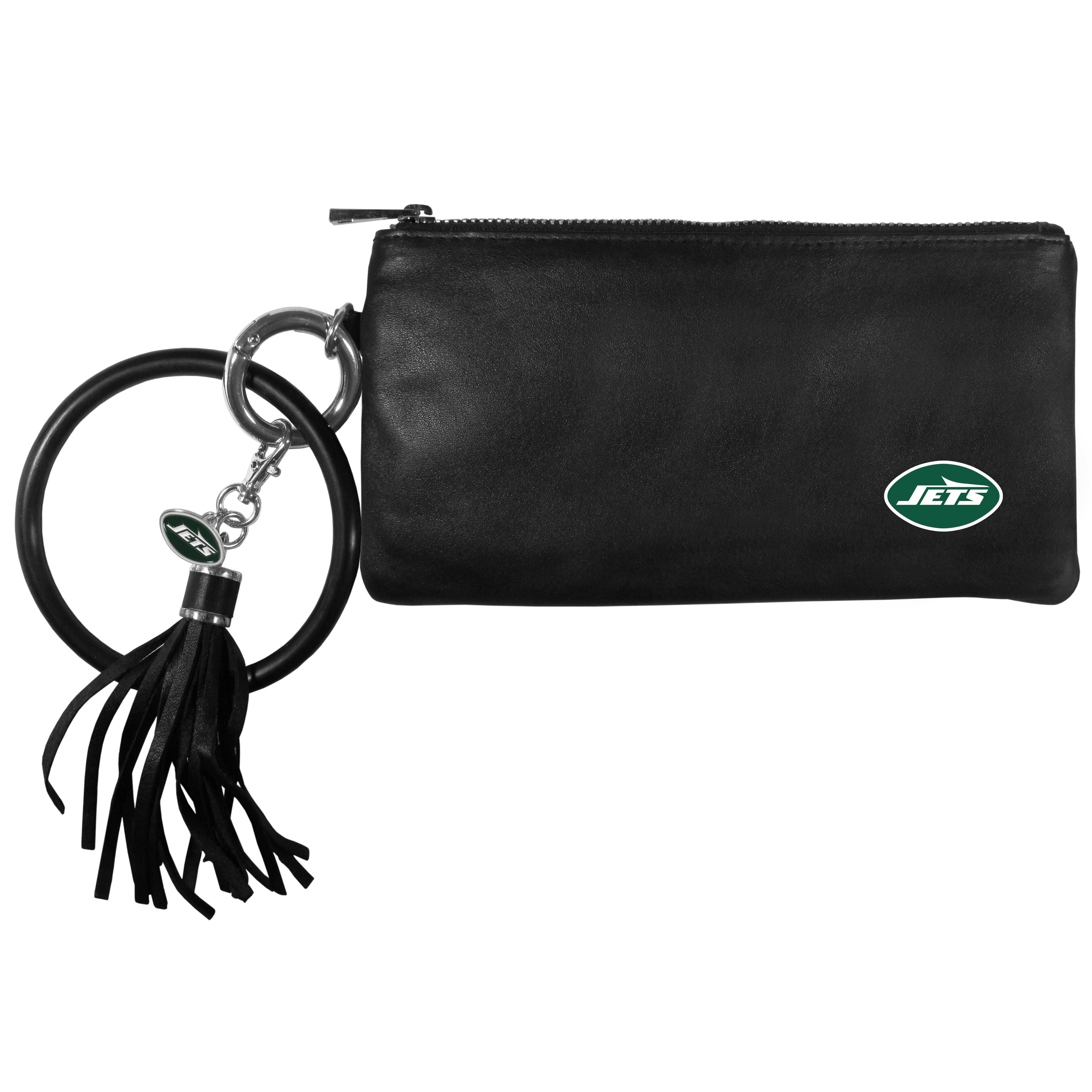 New York Jets Leather Women's Bracelet Wallet - New York Jets - Flyclothing LLC