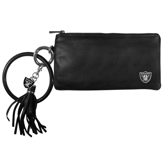 Las Vegas Raiders Leather Women's Bracelet Wallet - Las Vegas Raiders - Flyclothing LLC