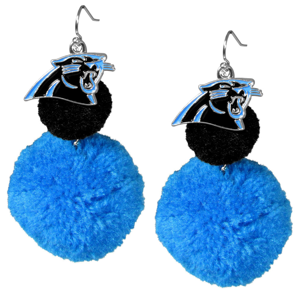 Carolina Panthers Pom Pom Earrings - Carolina Panthers - Flyclothing LLC