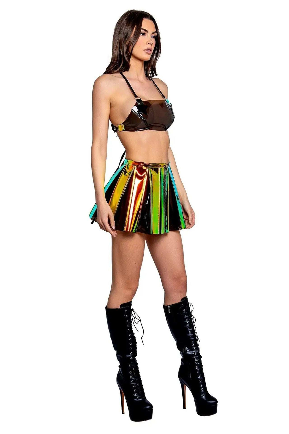 J-Valentine FR120 - Vinyl Pleated Skirt***50% OFF*** - J. Valentine - Flyclothing LLC