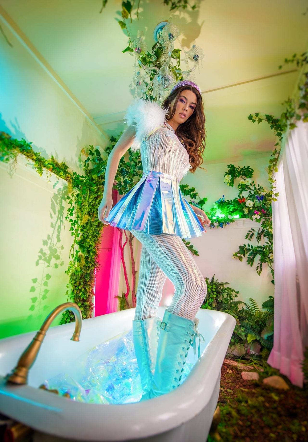 J-Valentine FR120 - Vinyl Pleated Skirt***50% OFF*** - J. Valentine - Flyclothing LLC