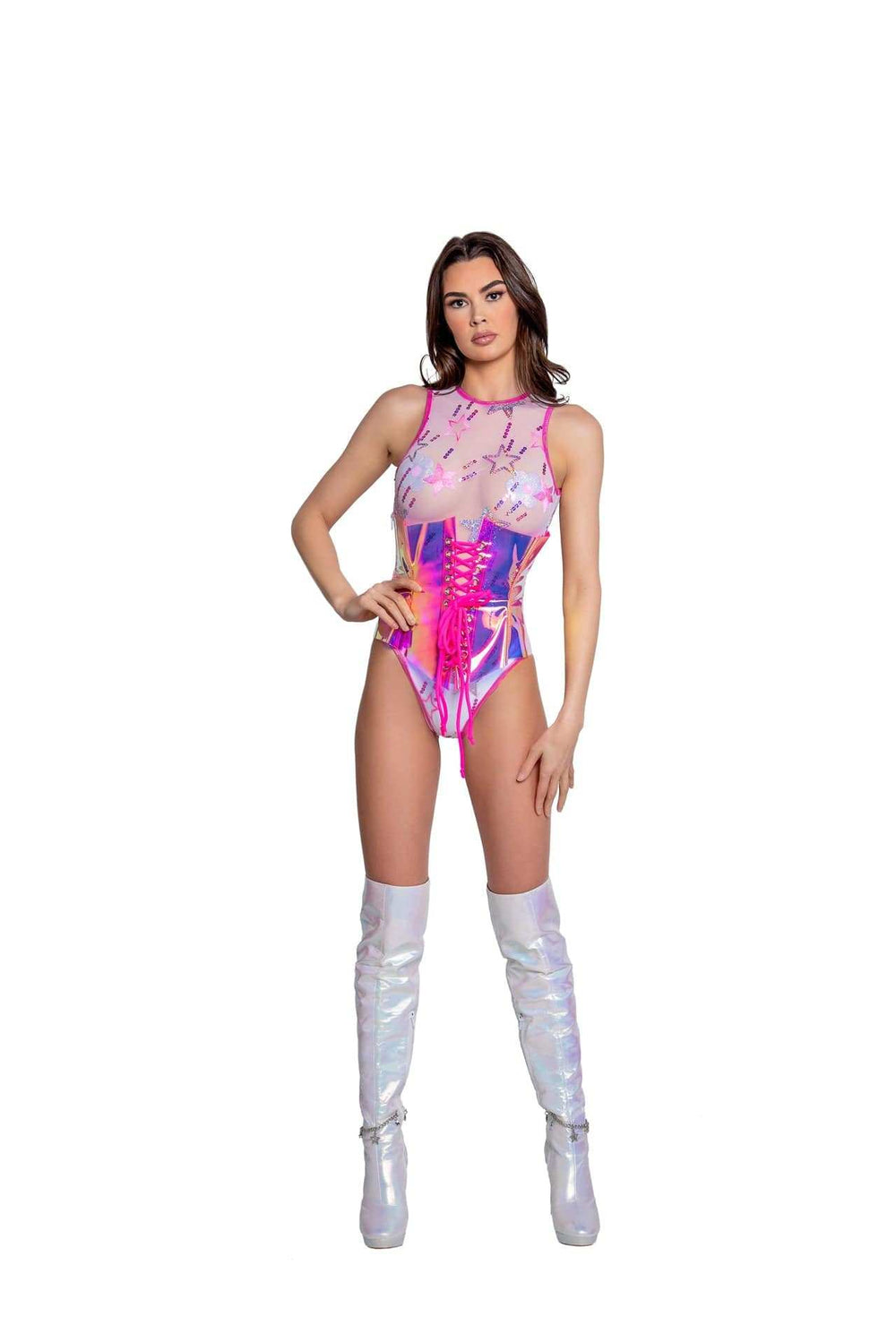 J-Valentine FF279 - Holographic Vinyl Waist Cincher - J. Valentine - Flyclothing LLC