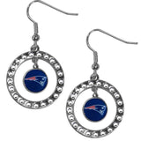 New England Patriots Rhinestone Hoop Earrings - New England Patriots - Flyclothing LLC