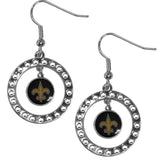 New Orleans Saints Rhinestone Hoop Earrings - New Orleans Saints - Flyclothing LLC