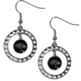 Baltimore Ravens Rhinestone Hoop Earrings - Baltimore Ravens - Flyclothing LLC