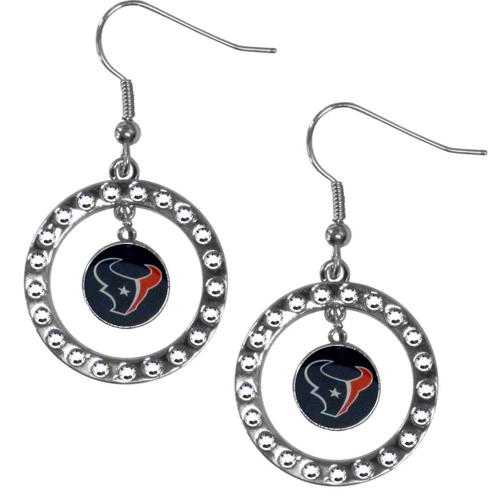 Houston Texans Rhinestone Hoop Earrings - Houston Texans - Flyclothing LLC