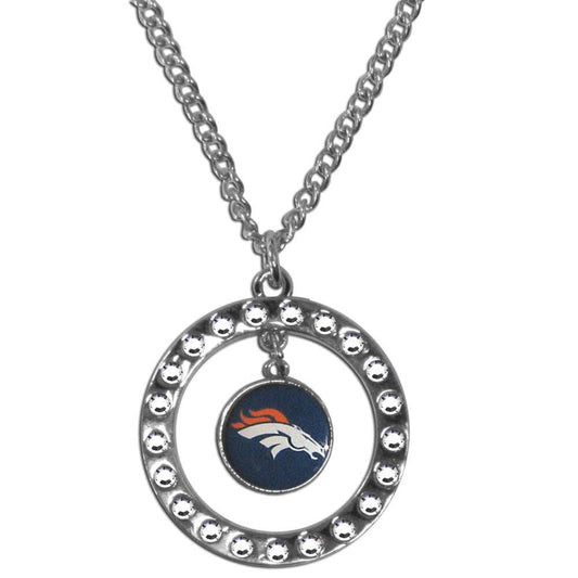 Denver Broncos Rhinestone Hoop Necklace - Denver Broncos - Flyclothing LLC