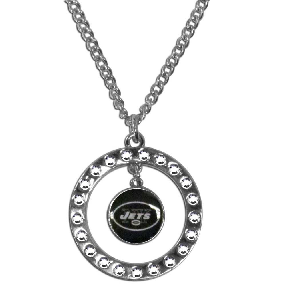 New York Jets Rhinestone Hoop Necklace - New York Jets - Flyclothing LLC