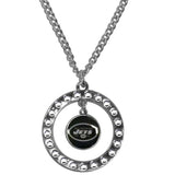 New York Jets Rhinestone Hoop Necklace - New York Jets - Flyclothing LLC