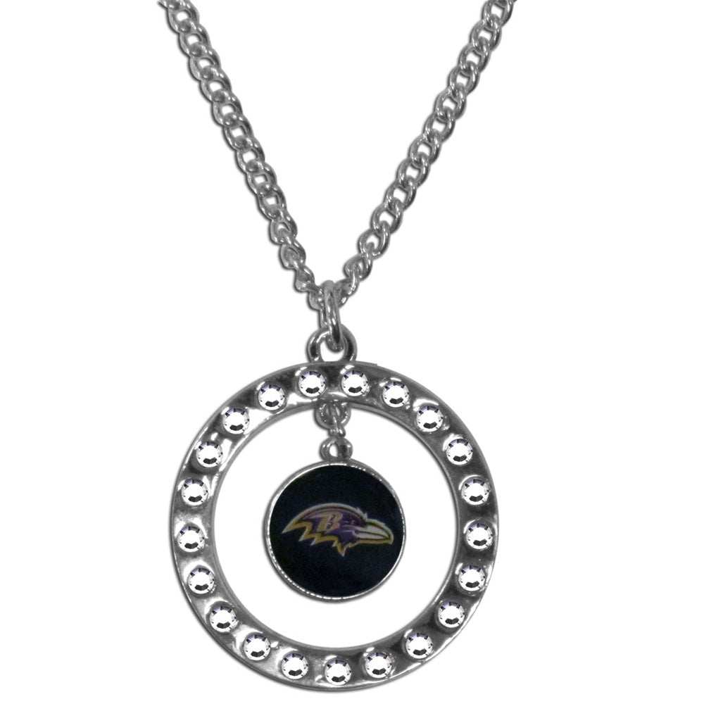 Baltimore Ravens Rhinestone Hoop Necklace - Baltimore Ravens - Flyclothing LLC