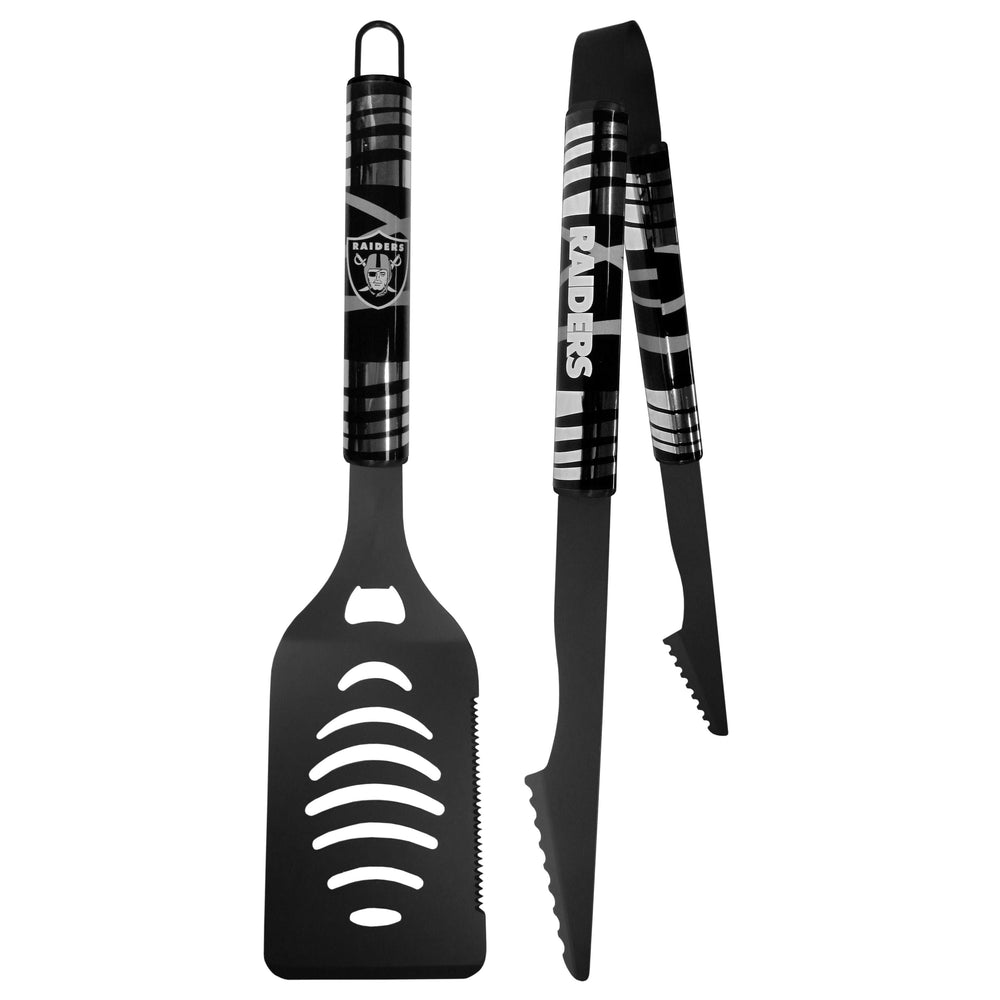 Las Vegas Raiders 2 pc Black Tailgate BBQ Set - Las Vegas Raiders - Flyclothing LLC