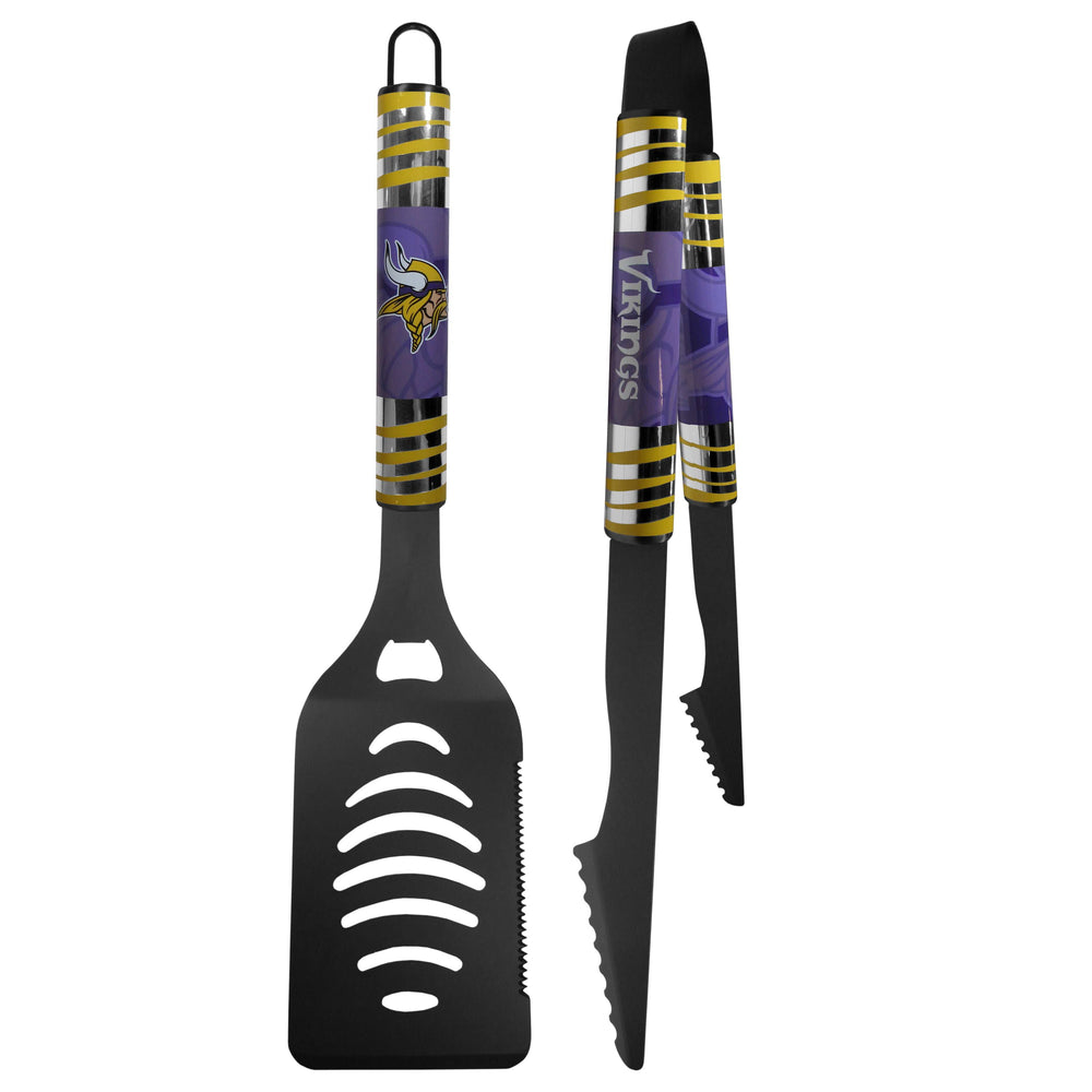 Minnesota Vikings 2 pc Black Tailgate BBQ Set - Minnesota Vikings - Flyclothing LLC