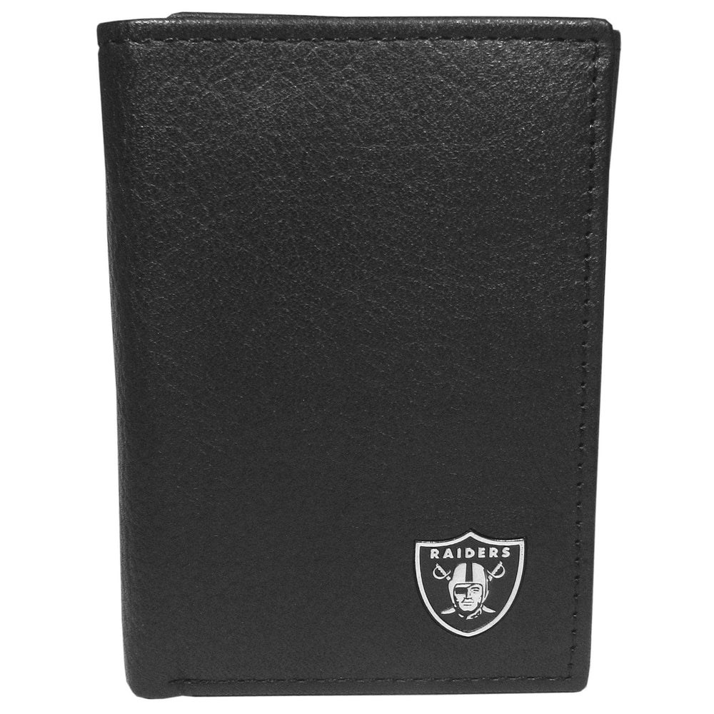 Las Vegas Raiders Leather Logo Tri-fold Wallet - Las Vegas Raiders - Flyclothing LLC