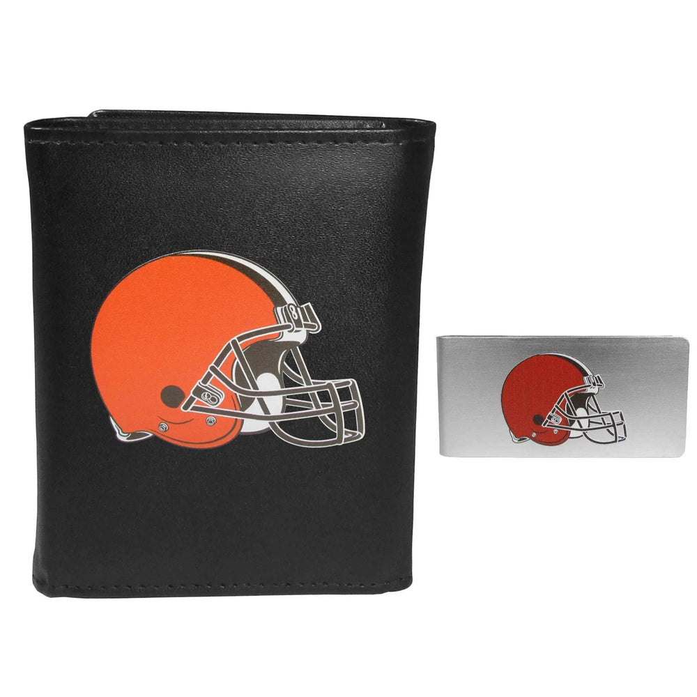 Cleveland Browns Tri-fold Wallet & Money Clip - Cleveland Browns - Flyclothing LLC