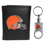 Cleveland Browns Tri-fold Wallet & Valet Key Chain - Cleveland Browns - Flyclothing LLC