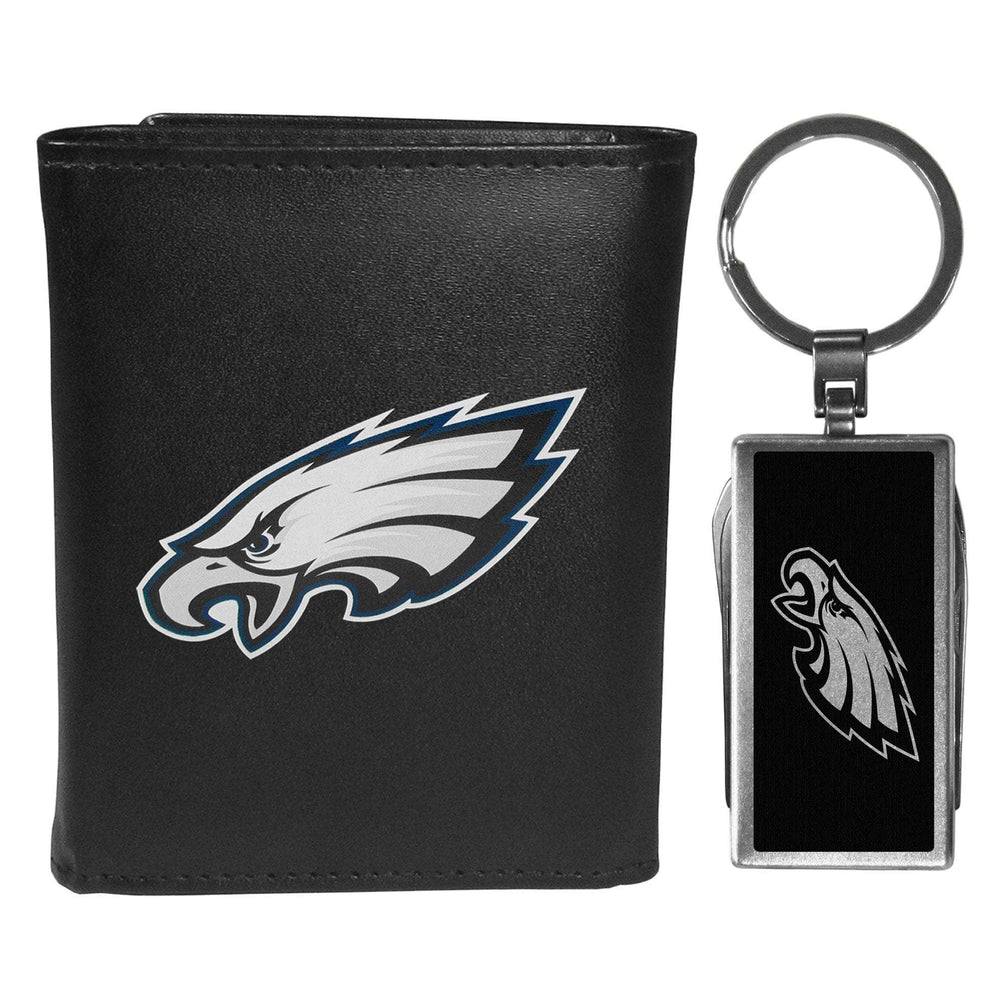 Philadelphia Eagles Tri-fold Wallet & Multitool Key Chain, Black - Philadelphia Eagles - Flyclothing LLC