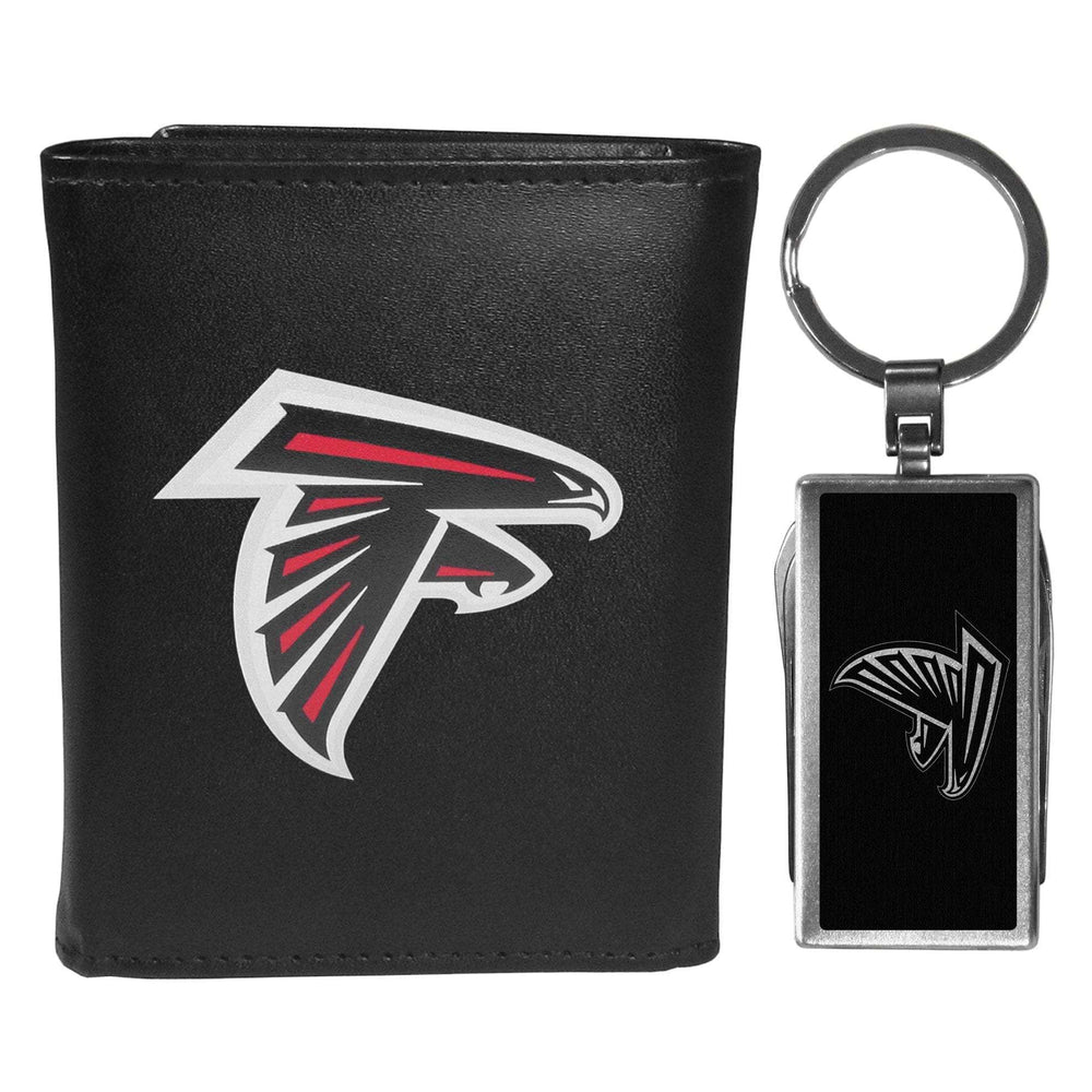 Atlanta Falcons Tri-fold Wallet & Multitool Key Chain, Black - Atlanta Falcons - Flyclothing LLC