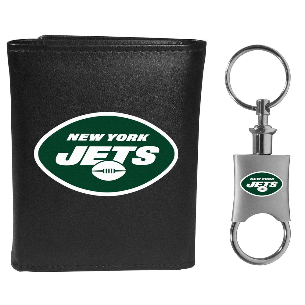 New York Jets Tri-fold Wallet & Valet Key Chain - New York Jets - Flyclothing LLC