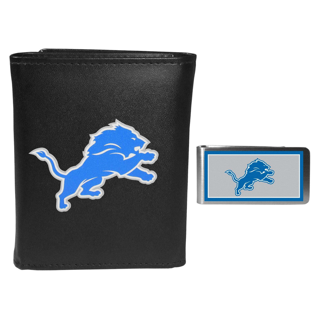 Detroit Lions Tri-fold Wallet & Color Money Clip - Detroit Lions - Flyclothing LLC