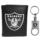 Las Vegas Raiders Tri-fold Wallet & Valet Key Chain - Las Vegas Raiders - Flyclothing LLC