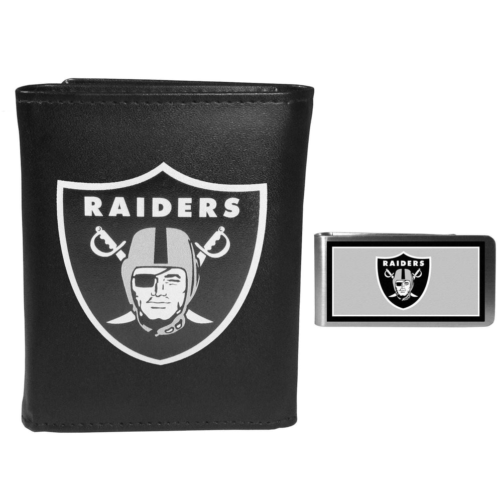 Las Vegas Raiders Tri-fold Wallet & Color Money Clip - Las Vegas Raiders - Flyclothing LLC