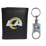 Los Angeles Rams Tri-fold Wallet & Valet Key Chain - Los Angeles Rams - Flyclothing LLC