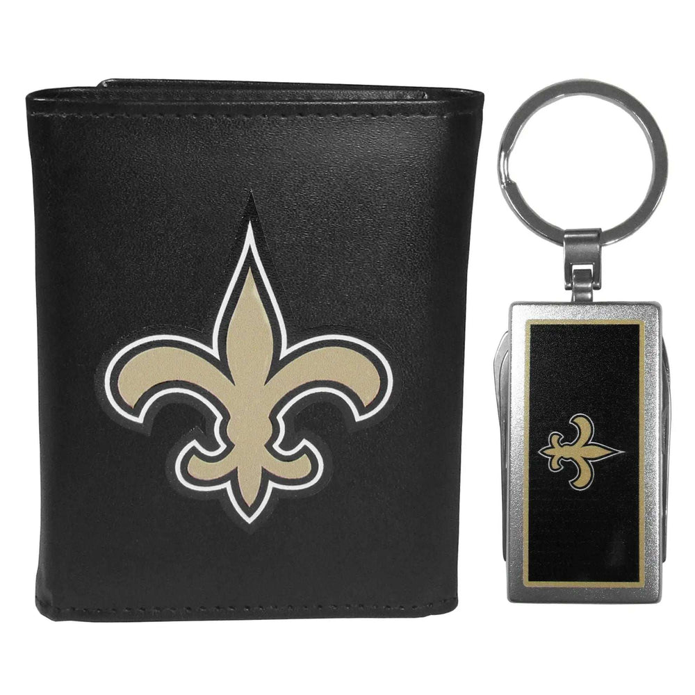 New Orleans Saints Tri-fold Wallet & Multitool Key Chain - New Orleans Saints - Flyclothing LLC