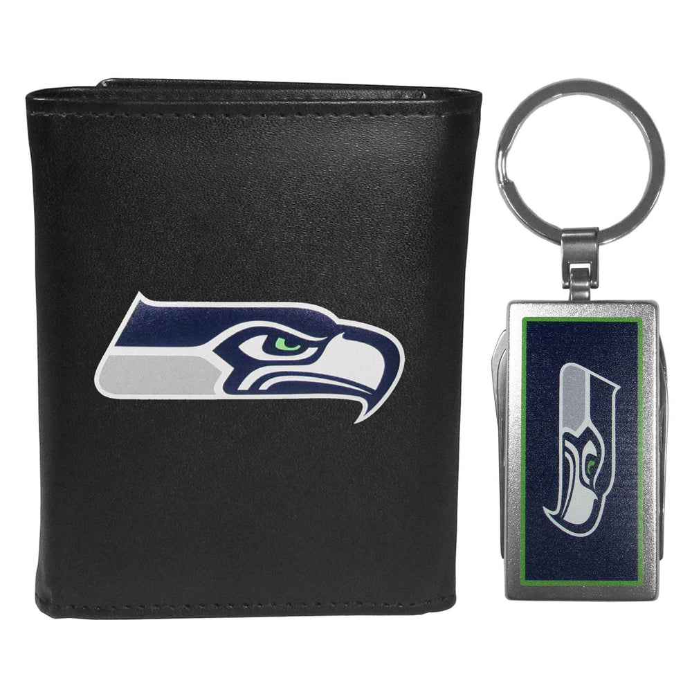 Seattle Seahawks Tri-fold Wallet & Multitool Key Chain - Seattle Seahawks - Flyclothing LLC
