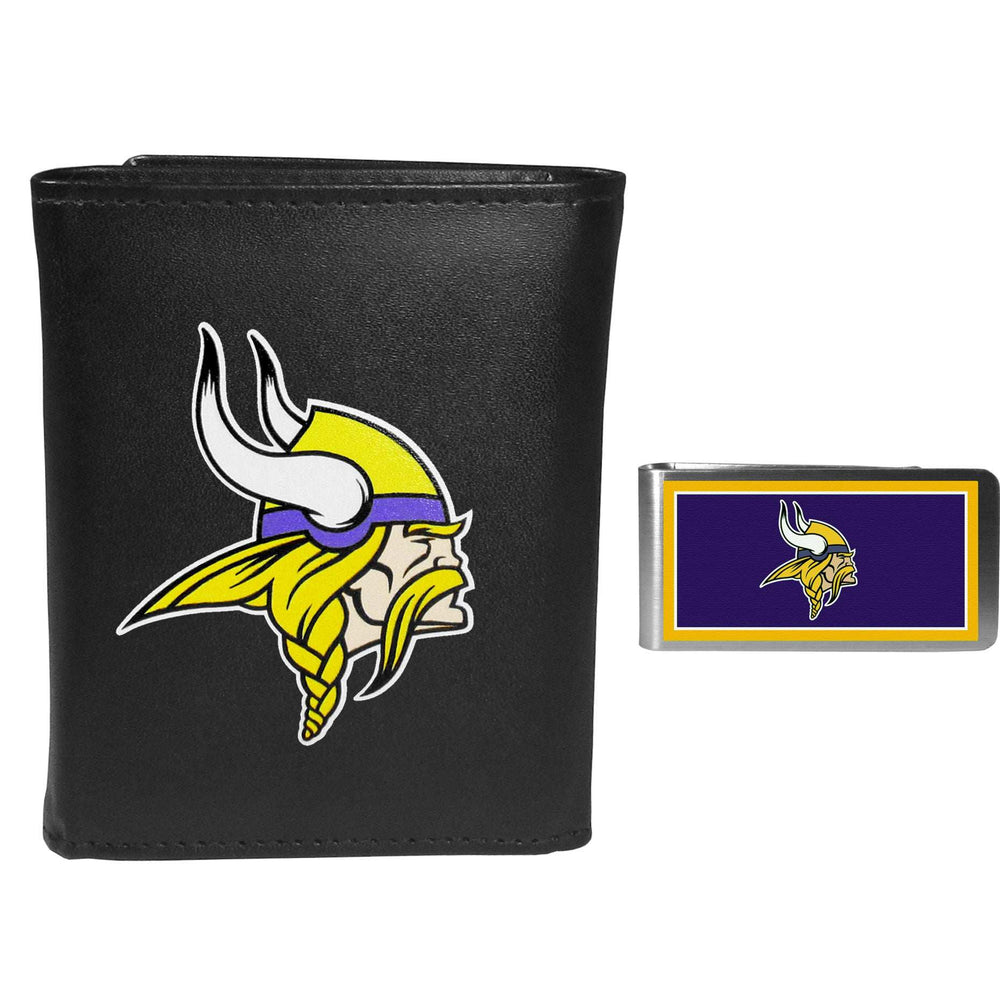Minnesota Vikings Tri-fold Wallet & Color Money Clip - Minnesota Vikings - Flyclothing LLC