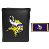 Minnesota Vikings Tri-fold Wallet & Color Money Clip - Minnesota Vikings - Flyclothing LLC