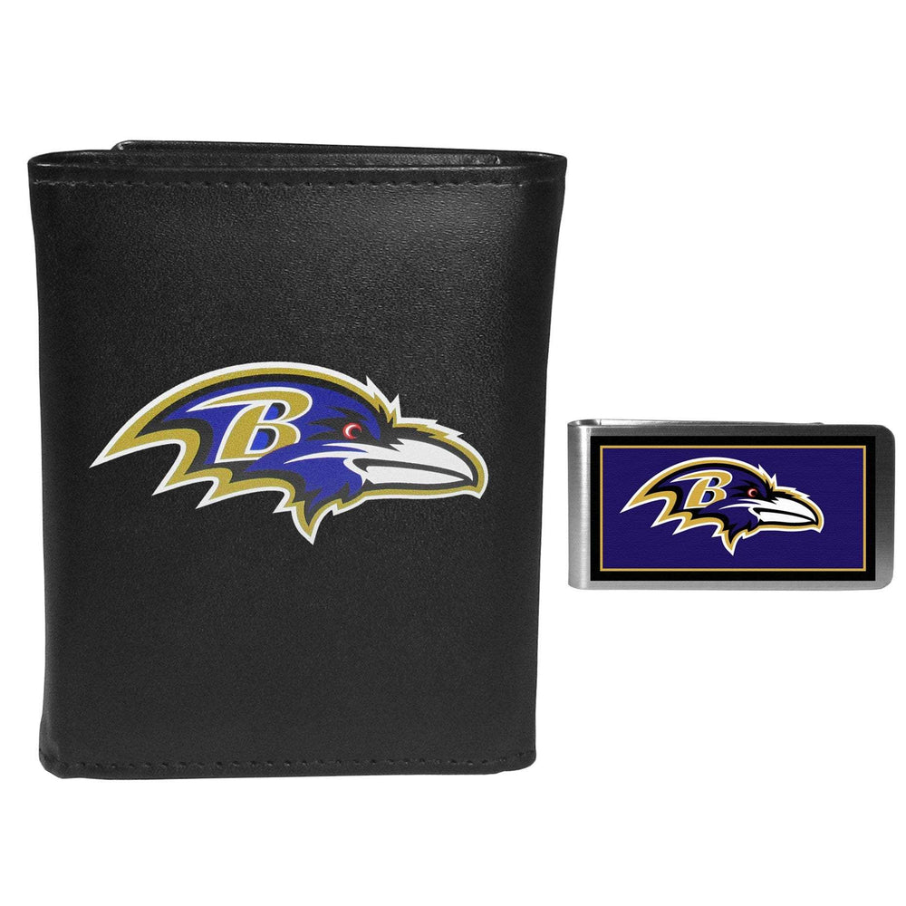 Baltimore Ravens Tri-fold Wallet & Color Money Clip - Baltimore Ravens - Flyclothing LLC