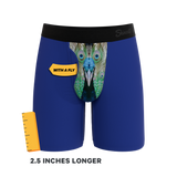The Fancy Feather | Peacock Long Leg Ball Hammock® Pouch Underwear With Fly - Shinesty - Flyclothing LLC