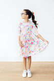 Field of Flowers 3/4 Sleeve Pocket Twirl Dress