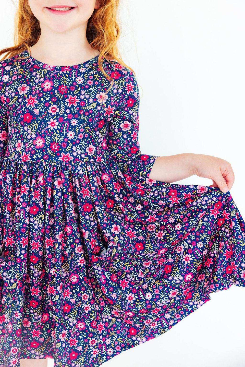 Flower Farm 3/4 Sleeve Pocket Twirl Dress - Mila & Rose ® - Flyclothing LLC