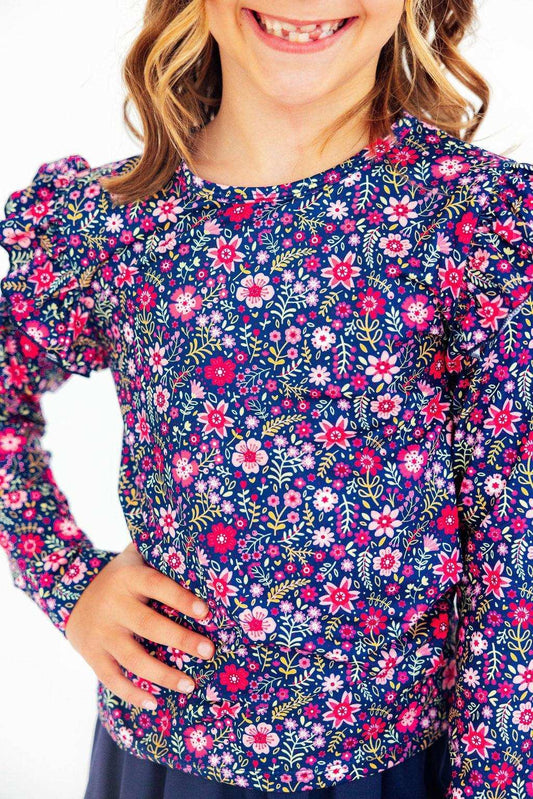 Flower Farm L/S Ruffle Tee - Mila & Rose ® - Flyclothing LLC
